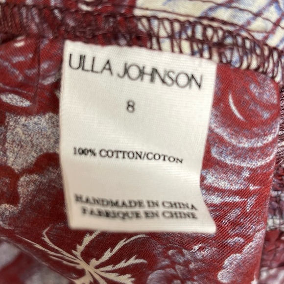 ULLA JOHNSON Lola Floral Cotton Ruffle Mini Dress NEW Heliotrope Size 8 - Picture 15 of 16